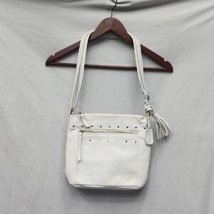 Great American Leather Works White Purse Crossbody Bag Genuine Leather